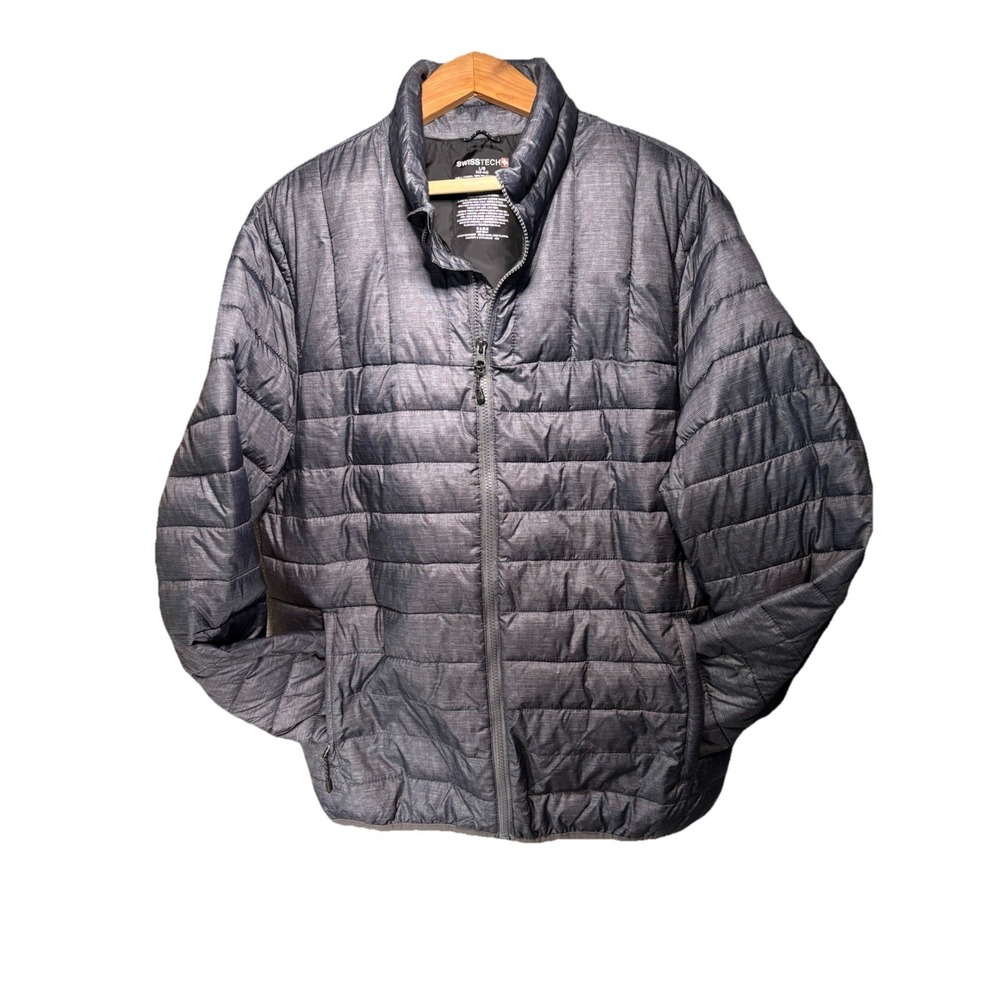 Swiss+Tech Puffer Jacket Womens 14-16 Medium Black Excellent Full Zip Lined